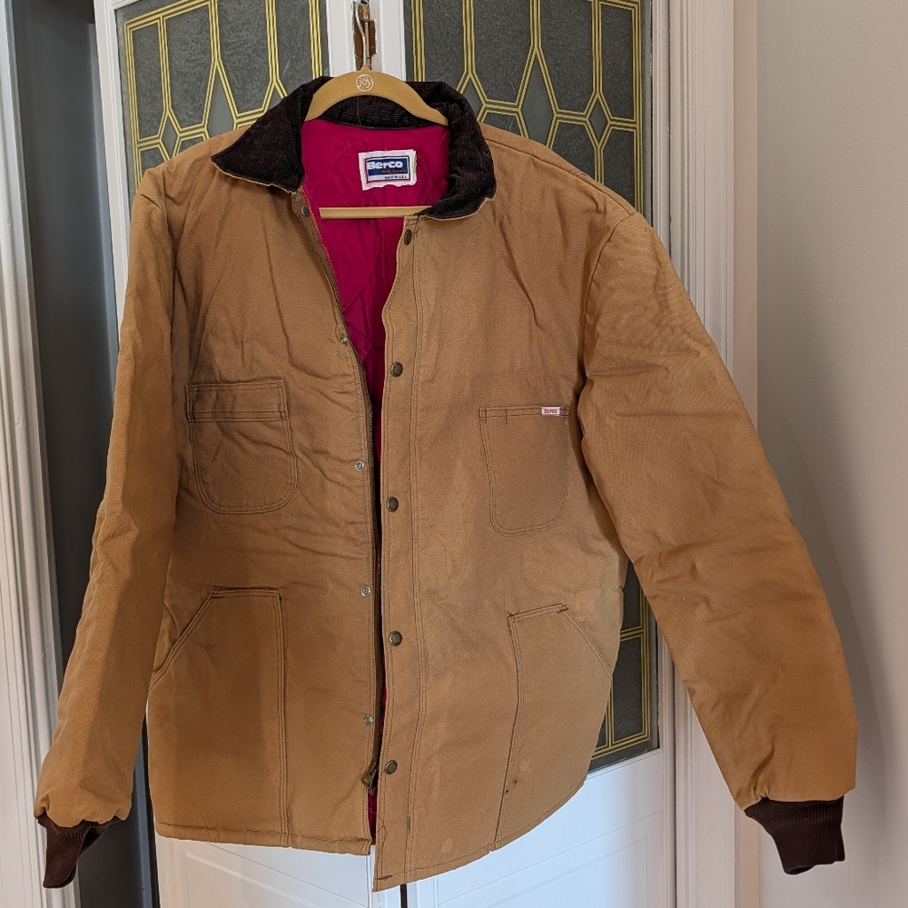 Berco Men's Brown Jacket with Red Lining. Insulated. Good Shape.